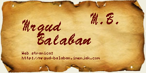 Mrgud Balaban vizit kartica